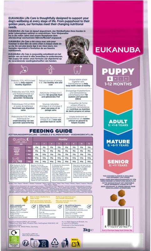 EUKANUBA Hundefor Puppy Small Breed kylling 3kg