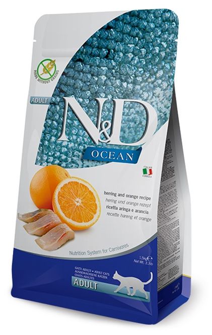 Hovedbilde FARMINA N&D Kattemat Sild og Appelsin Adult 1,5kg