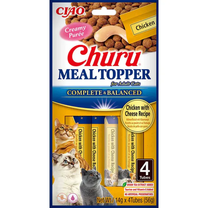 Hovedbilde Churu Cat Meal Topper Kylling/ost 4.st