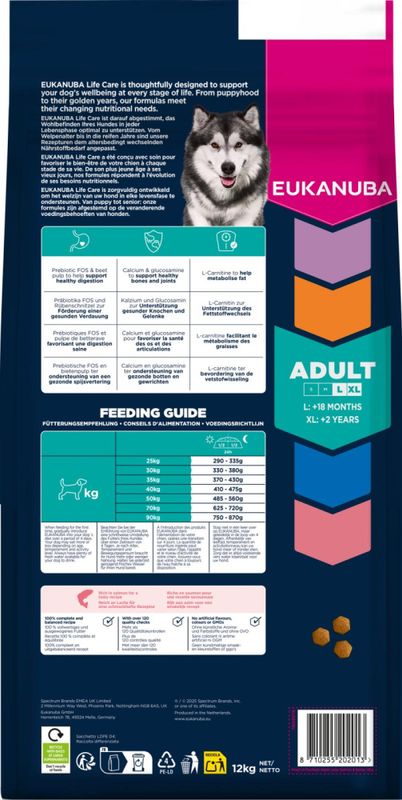 EUKANUBA Hundefor Adult Large Breed laks & bygg 12kg