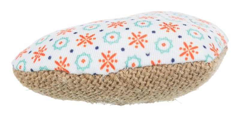 Katteleke Hjerte i Stoff/Jute 8cm