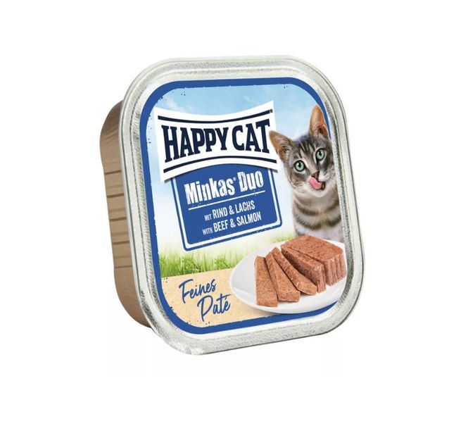 Hovedbilde Happy Cat Minkas Duo Menu Okse & Laks 100g