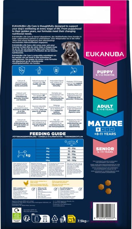 EUKANUBA Mature Small Breed kylling 7,5kg
