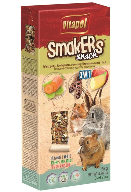 Smakers Gnager m/Frukt/Grønnsaker/Brød 3 stk