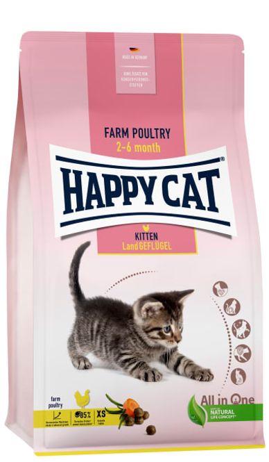 Hovedbilde Happy Cat Kitten Fugl 1,3kg (Fra 5 uker)