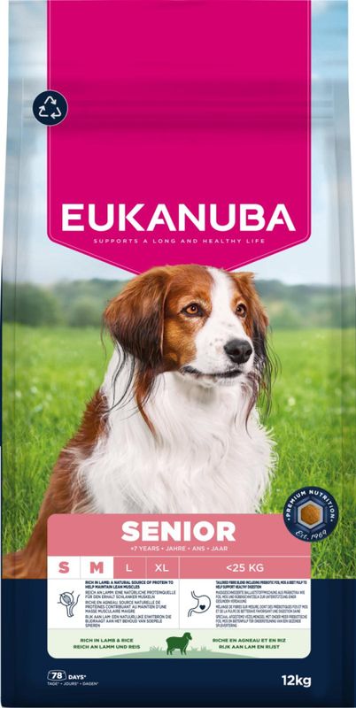EUKANUBA Hundefor Senior Small/medium Breed Lam & Ris 12kg