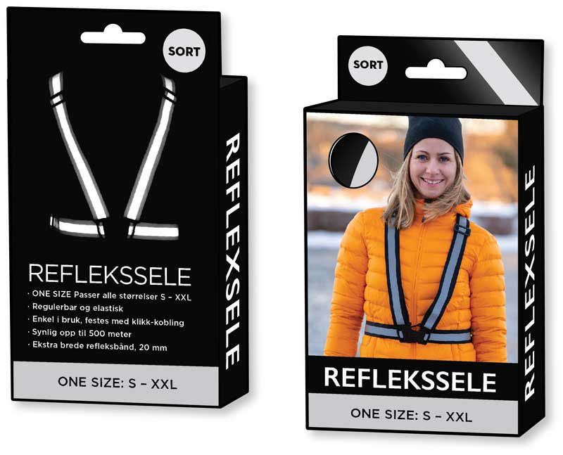 Refleksvest Sort One Size