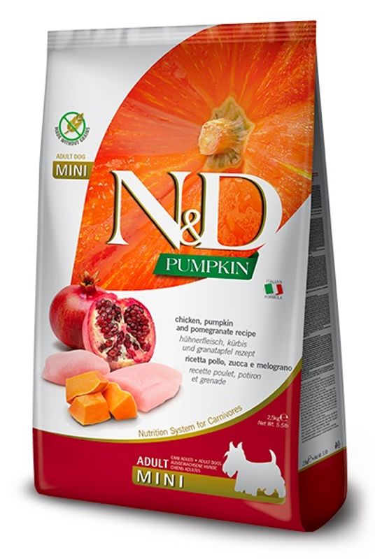 FARMINA N&D Hundefor Kylling og Gresskar Adult mini 2,5kg