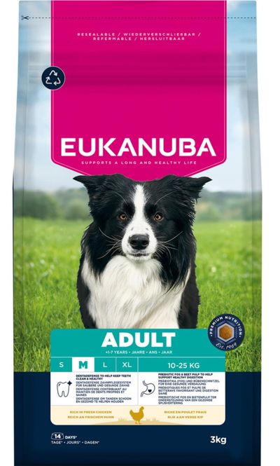 Hovedbilde EUKANUBA Hundefor Adult Medium Breed kylling 3kg