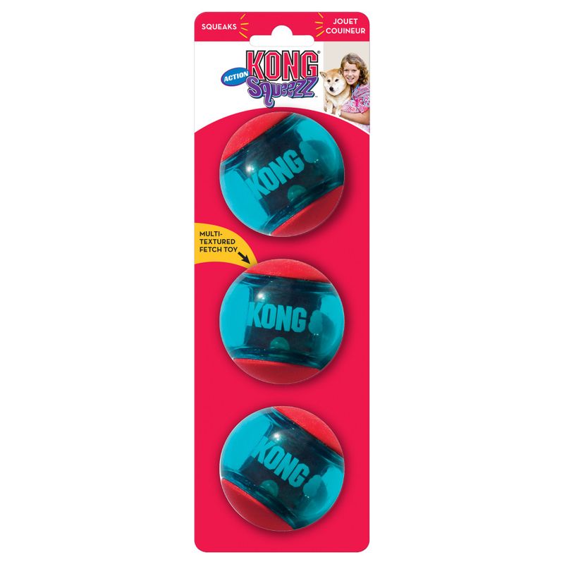 Hundeleke KONG Squeezz Action Ball Multipack