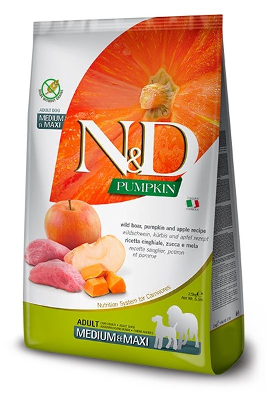 FARMINA N&D Hundefor Villsvin og Eple Adult medium 2,5kg