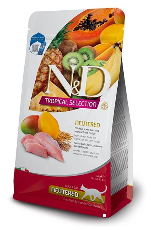 FARMINA N&D Kattemat Tropical Kylling Sterilisert 1,5kg