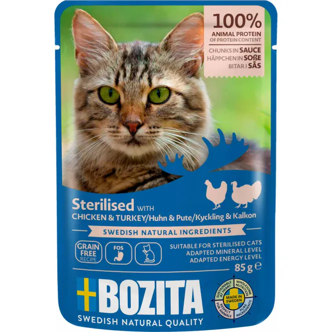 Hovedbilde Bozita Sterilisert kylling og kalkun saus 85g